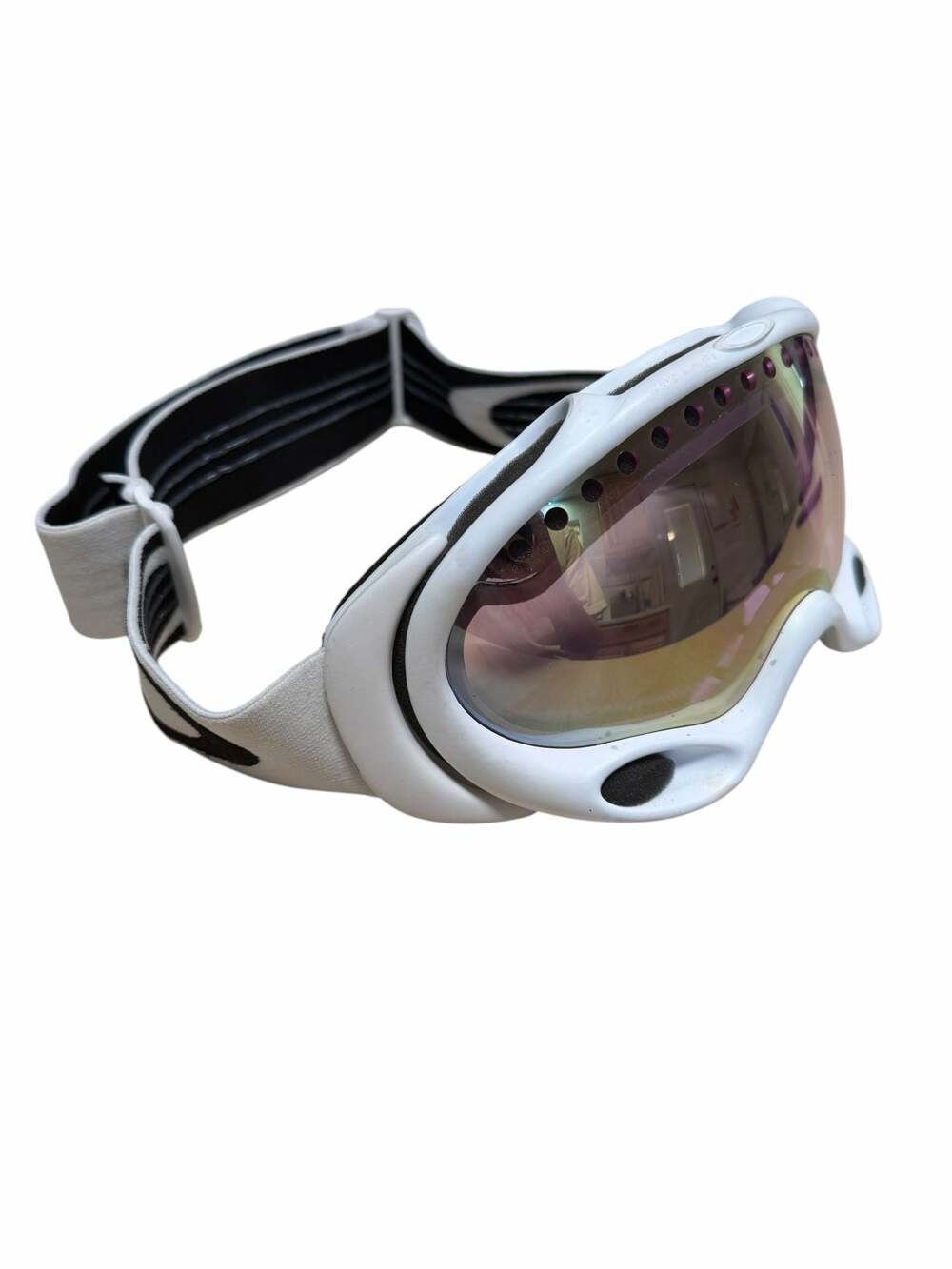 Oakley A-Frame White Ski/Snowboard Goggles with Mirror Lens